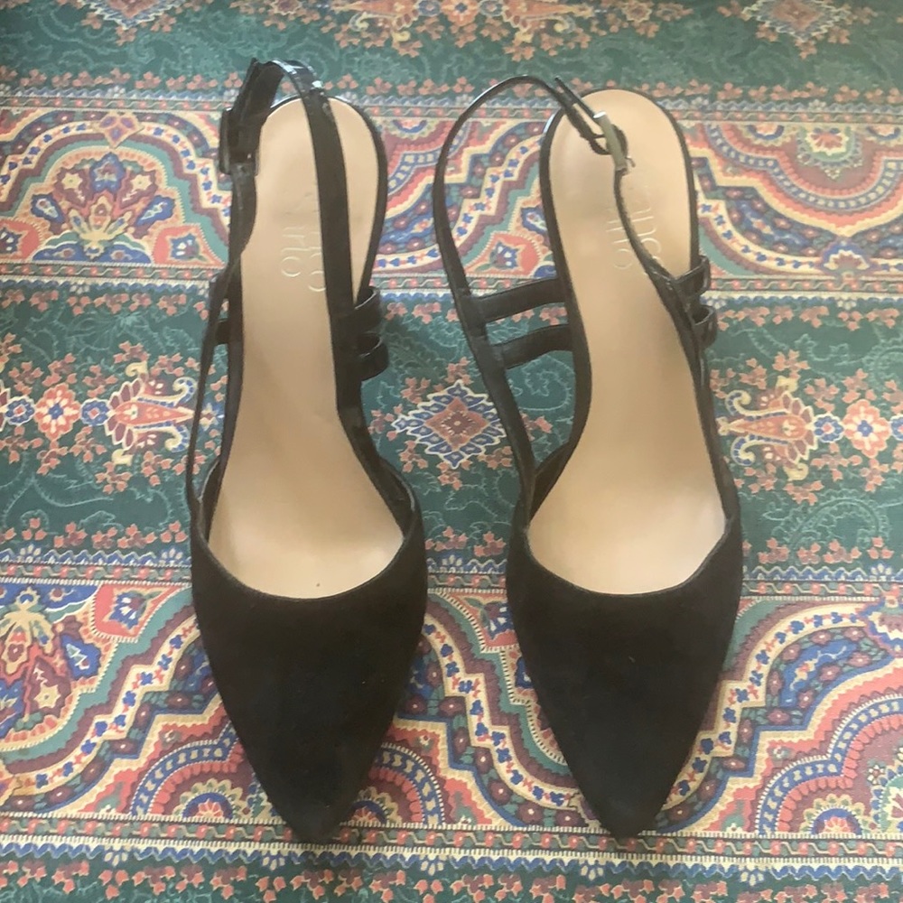 Franco Sarto Black Sling Backs
